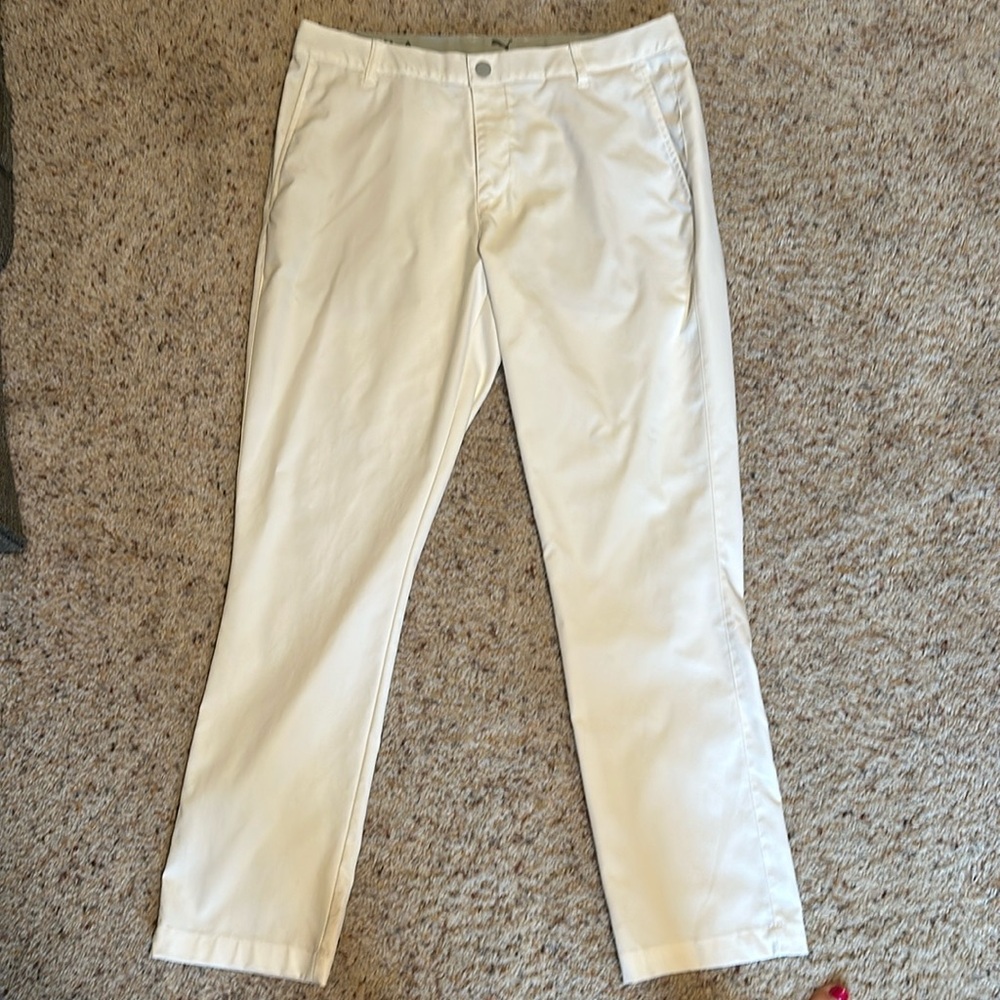 White Puma golf pants